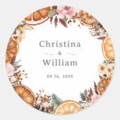 Boho Winter Vakantie Botanische Bruiloft Sticker (Voorkant)