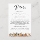 Boho Winter Vakantie Bruiloft Botanische Details Informatiekaartje (Voorkant)