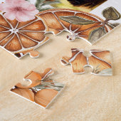 Boho Winter Vakantie Eerste Kerstmis Paar Foto Legpuzzel (Zijkant)