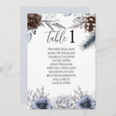 Boho Winter Wedding Dinner Seating Chart Cartes (Devant / Derrière)