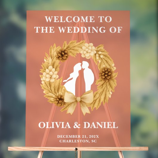 Boho Winter Wedding Welcome Frosted (Neutre)