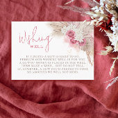 Boho Wishing Well Pampas Grass Baby shower Informatiekaartje