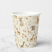 Boho Wit Beige Oerwoud Dieren Papieren Bekers (Achterkant)