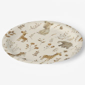 Boho Wit Beige Oerwoud Dieren Papieren Bordje (Gekanteld)