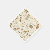 Boho Wit Beige Oerwoud Dieren Servet (Hoek)