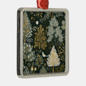 Boho Wit Groen Goud Kerstbomen Metalen Ornament (Rechts)