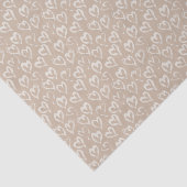 Boho wit Sandy Hearts Valentijns tissuepapier (Detail)