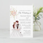 Boho with bride and groom wedding Invitation (Debout devant)