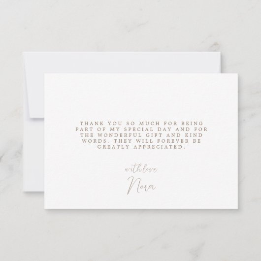 Boho witte en neutrale gedroogde bloemen bedankkaart (Achterkant)