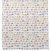 Boho Witte Multi Regenboog Douchegordijn (Voorkant)