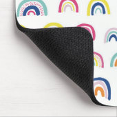 Boho Witte Multi Regenboog Muismat (Hoek)