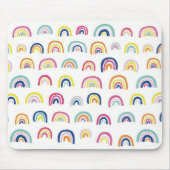 Boho Witte Multi Regenboog Muismat (Voorkant)