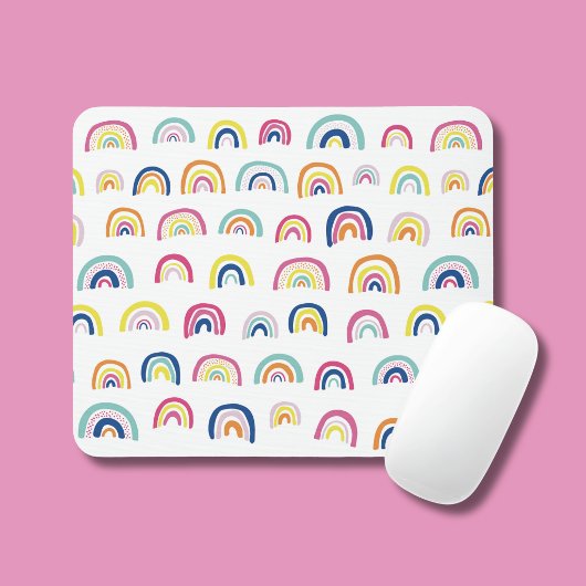 Boho Witte Multi Regenboog Muismat