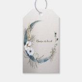 Boho Witte Orchidee Bloemen Blauwe Maan Elegant Pa Cadeaulabel (Voorkant)