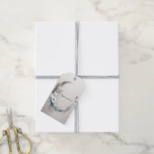 Boho Witte Orchidee Bloemen Blauwe Maan Elegant Pa Cadeaulabel (Met Touw)