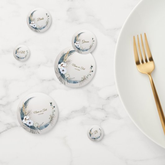 Boho Witte Orchidee Bloemen Blauwe Maan Elegant Pa Confetti (Groep)