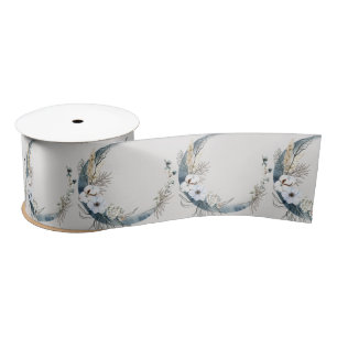 Boho Witte Orchidee Bloemen Blauwe Maan Elegant Pa Lint