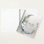 Boho Witte Orchidee Bloemen Blauwe Maan Elegant Pa Planner (Display)