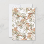 Boho witte orchidee en pampasgras bruidsdouche bedankkaart (Achterkant)