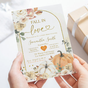 Boho Witte Pompoen Herfst in Liefde Vrijgezellenfe Kaart