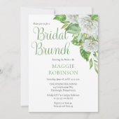 Boho Witte Rozen Bloemen Bruids Brunch Uitnodiging (Voorkant)