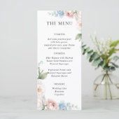 BOHO WITTE ROZEN BLOEMEN BRUILOFT DINER MENU (Staand voorkant)