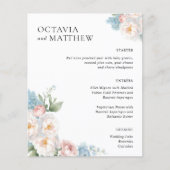 BOHO WITTE ROZEN BLOEMEN BRUILOFT DINER MENU (Voorkant)