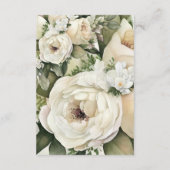 Boho witte rozen en donker bordeaux bruiloft detai informatiekaartje (Achterkant)