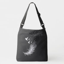 Boho Witte Veren en Vliegende Vogels Artistieke Bl