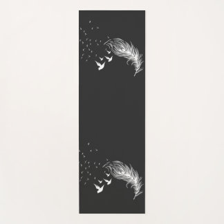 Boho Witte Veren en Vliegende Vogels Artistieke Bl Yogamat
