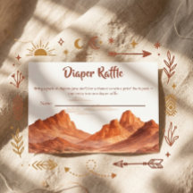 Boho Woestijn Berg Baby Shower Luier Raffle