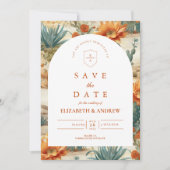 Boho Woestijn Boog Bruiloft Save The Date (Voorkant)