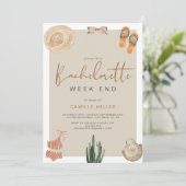 Boho Woestijn Cactus Bachelorette Reisplan Kaart (Staand voorkant)
