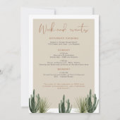 Boho Woestijn Cactus Bachelorette Reisplan Kaart (Achterkant)