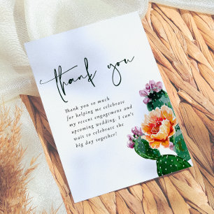Boho Woestijn Cactus & Bloemen Fiesta Bruidsdiner Bedankkaart