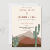 Boho woestijn Cactus bruiloft Kaart (Voorkant)