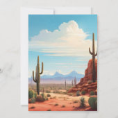 Boho woestijn cactus bruiloft kaart (Achterkant)