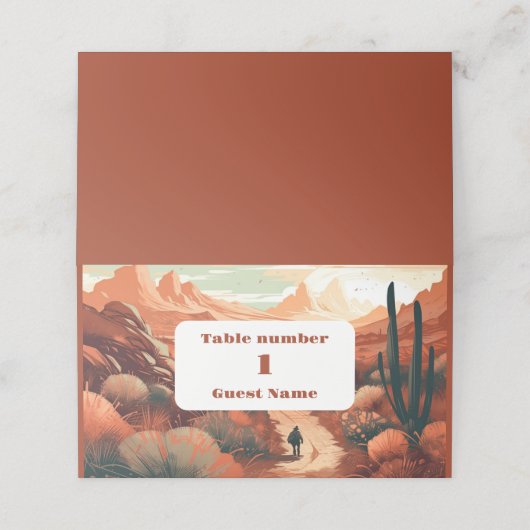 Boho woestijn cactus geïllustreerde bruiloft (Buitenkant ongevouwen)