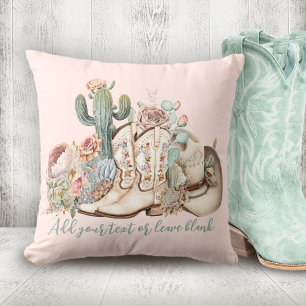 Boho woestijn cowgirl cowboylaarzen cowboy pet kussen