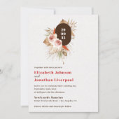 Boho woestijn florale aardtoon moderne bruiloft kaart (Voorkant)