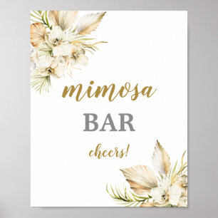 Boho woestijn gedroogde palmen Mimosa bar bord Poster