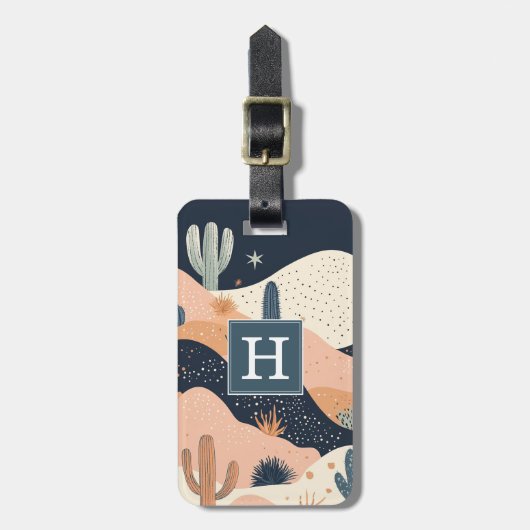 Boho Woestijn Landschap Bagage Label (Voorkant verticaal)