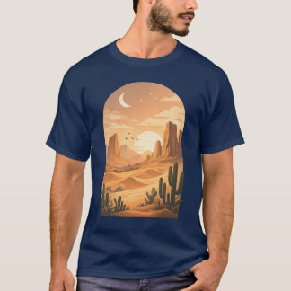 Boho Woestijn Zonsondergang Boog Illustratie T-shirt