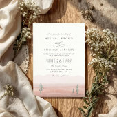Boho woestijncactus rustieke elegante QR-code trou Kaart