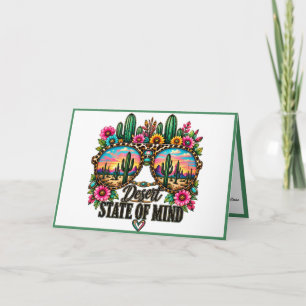 Boho Woestijnstaat Van Geest Cactus Zonsondergang Kaart