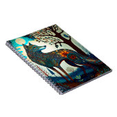Boho Wolf Surreal Wildlife Art Carnet (Côté Droit)