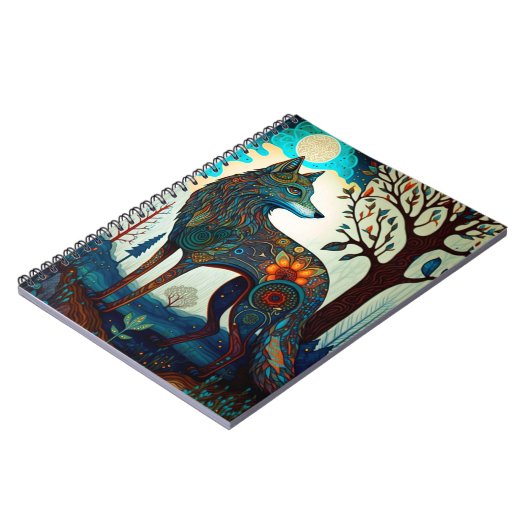 Boho Wolf Surreal Wildlife Art Carnet (Côté gauche)