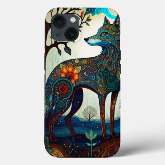 Boho Wolf Surreal Wildlife Art Hoesje-Mate iPhone  Case-Mate iPhone Case (Achterkant)