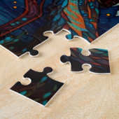 Boho Wolf Surreal Wildlife Art Jigzaag Puzzle Legpuzzel (Zijkant)