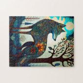 Boho Wolf Surreal Wildlife Art Jigzaag Puzzle Legpuzzel (Horizontaal)